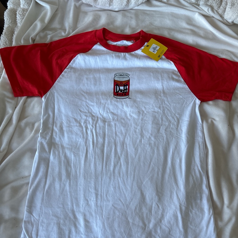The Simpsons red and white baseball tee